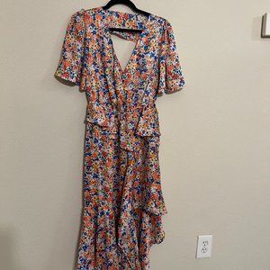 Topshop tiered bold floral dress